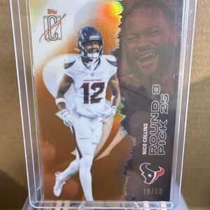 Topps 2025 Signature Class Nico Collins Rookie Pick #76 Texans Orange 19/50